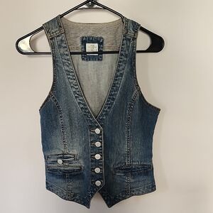 Denim Button-Up Vest